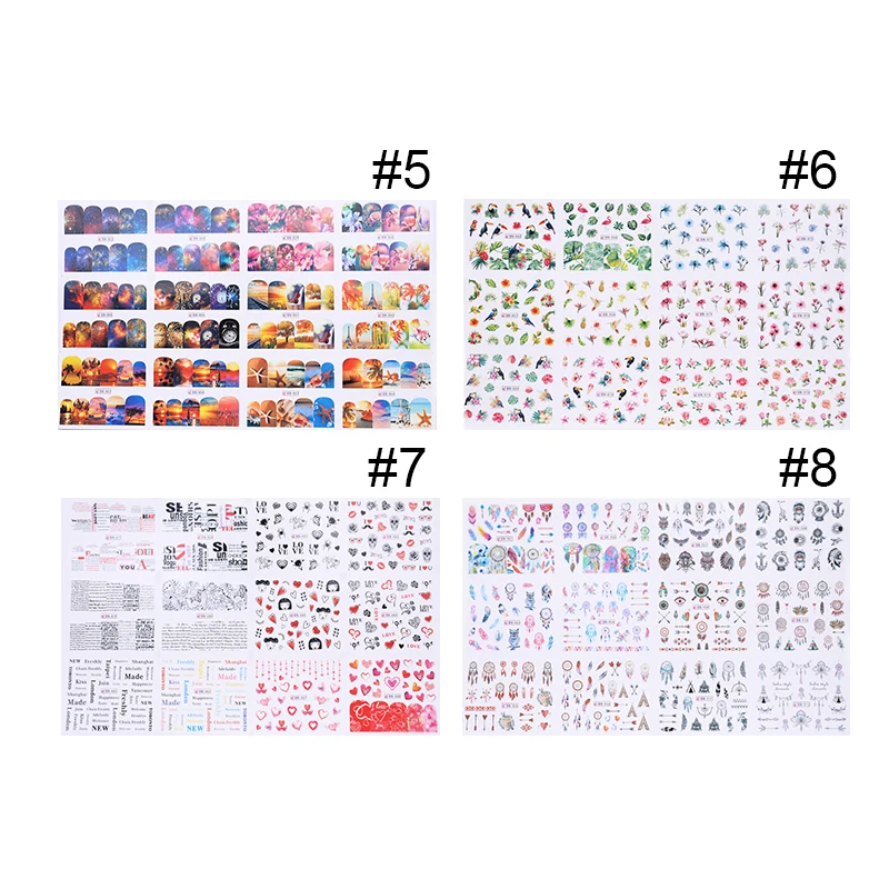 1 лист цветной воды переводная наклейка розы арбузный Сделай Сам для нейл арта