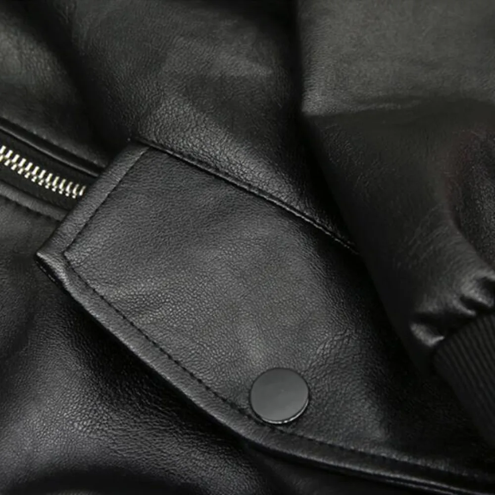 Rosegal плюс Размеры свободная одежда с длинным рукавом Искусственная кожа куртка