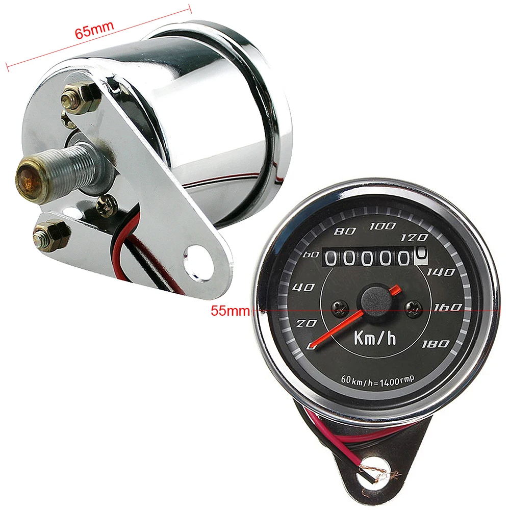 

0~180km/h Motorcycle Scooter Speedometer Silver LED Backlit speedo meter Odometer Gauge instrument for Suzuki Honda Kawasaki