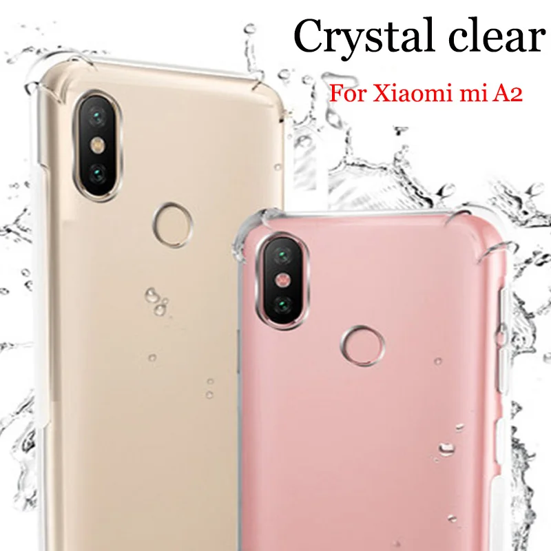 Чехол для Xiaomi Mi A2 2 шт. противоударный мягкий защитный чехол прозрачная задняя