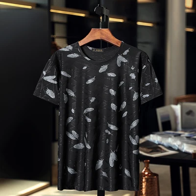 Black Мужские футболки с геометрическим рисунком больших размеров 8XL 9XL модные летние дышащие футболки с коротким рукавом камуфляжной расцветки 58 60 10XL - Color: Black