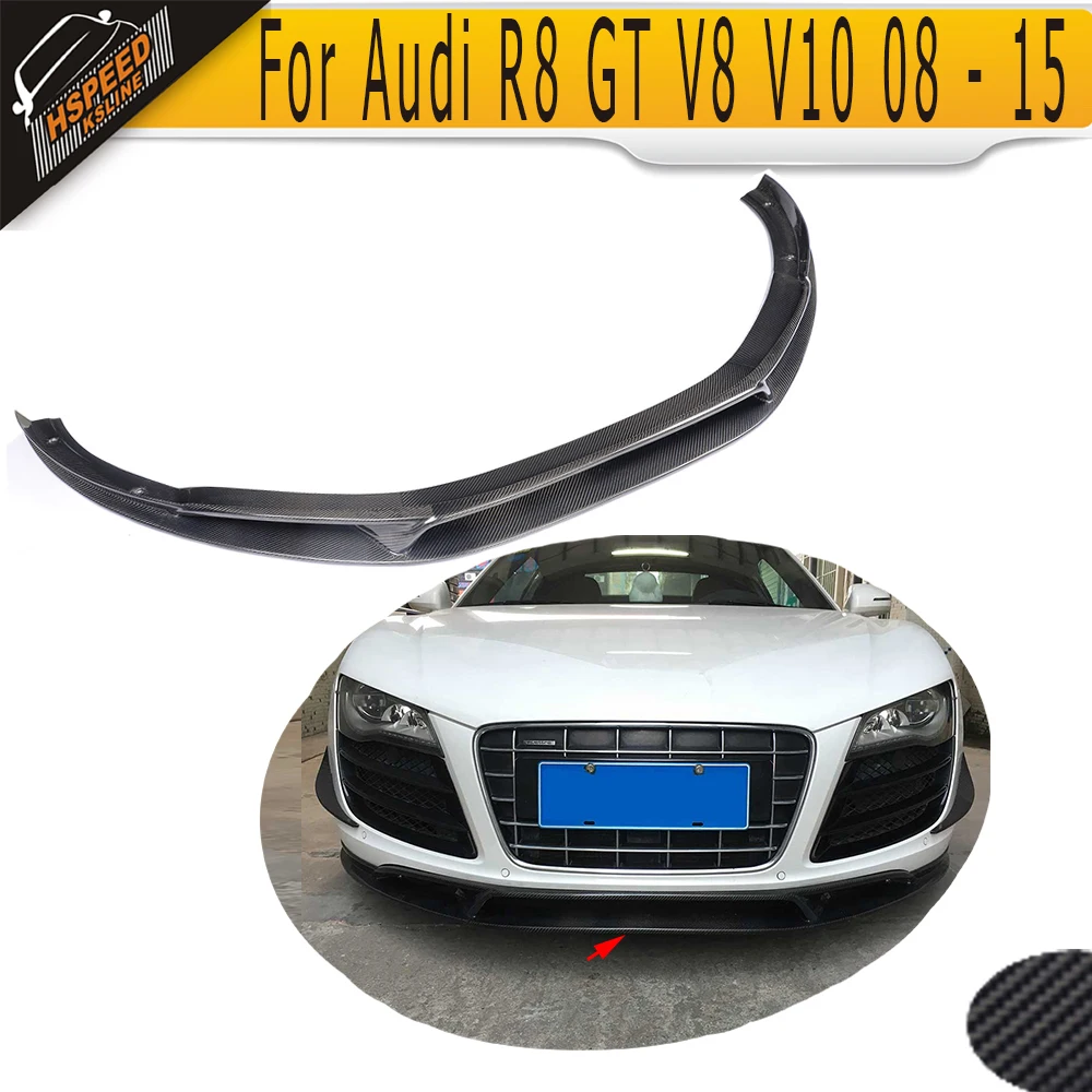 Бампер передний из углеродного волокна для Audi R8 V8 V10 Coupe Convertible 2 Door 2008 2015|spoiler lip|bumper