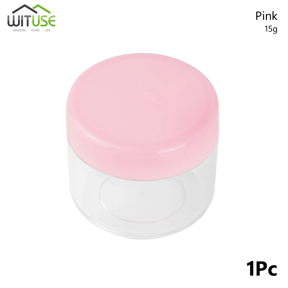 15g Pink 10 г, 15 г, 20 г, пустая прозрачная банка для хранения косметики, банка для теней для век, макияж, крем для лица, бальзам для губ, контейнер, портативная коробка для крема - Цвет: 15g Pink