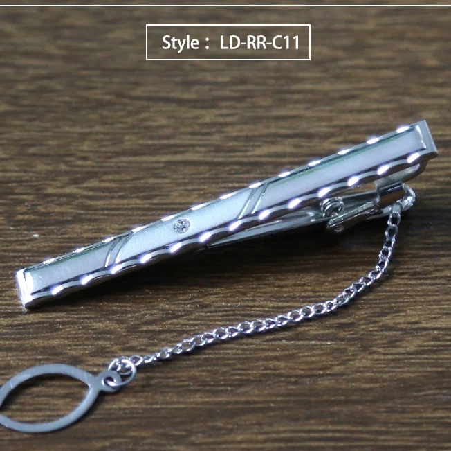 LD-RR-C11 Зажим для галстука, модный стильный галстук для мужчин, металлический серебристый простой зажим для галстука, Практичная застежка-бабочка, булавка для галстука для мужчин, подарок, аксессуары - Окраска металла: LD-RR-C11