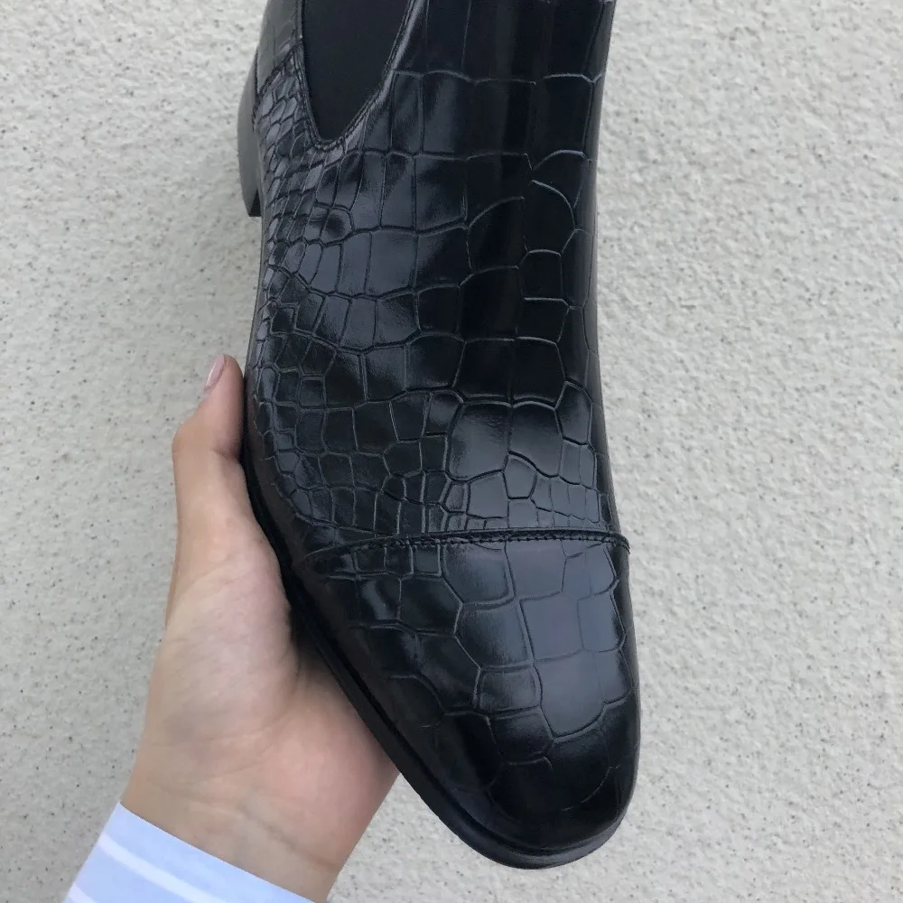 Оптовая продажа высококачественные черные классические ботинки из крокодиловой