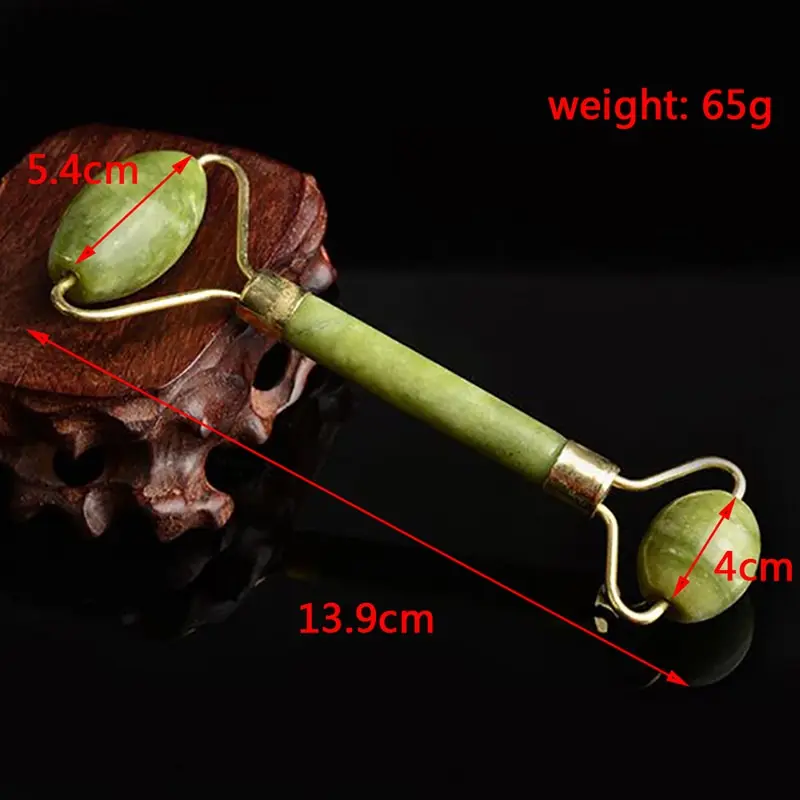 1 шт. уход за лицом Красота двойная головка зеленый нефрит ролик эллиптический