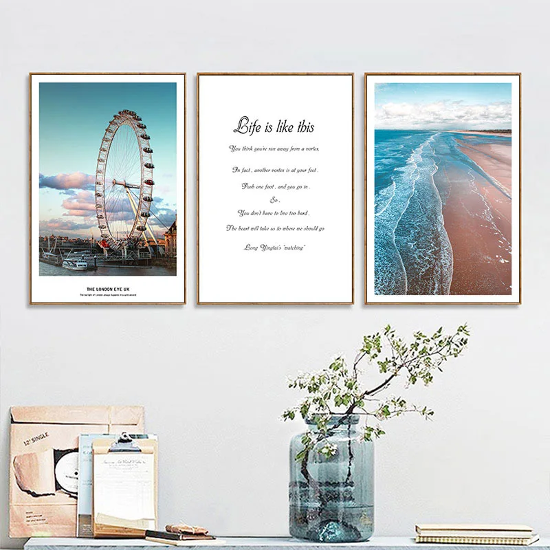 Пейзаж плакаты принты Лондонский город обозрения фотография на холсте