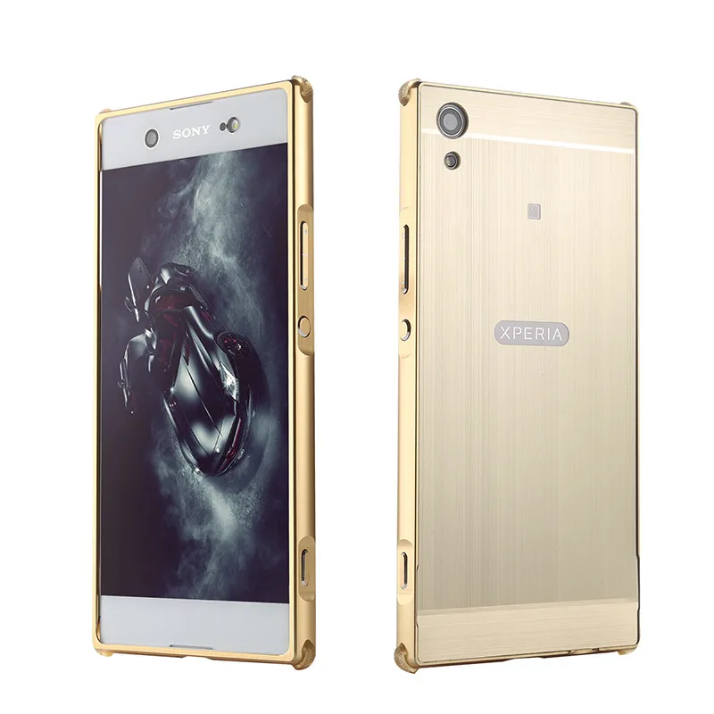Gold Металлический алюминиевый бампер чехол для sony Xperia XA Ultra чехол матовый PC задняя крышка для sony Xperia XA1 XA1 Ultra XA1 Plus Coque - Цвет: Gold