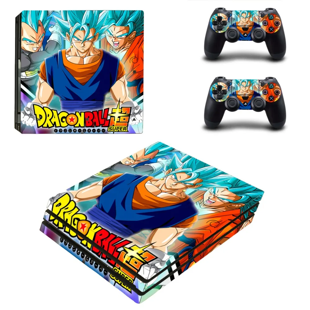 Виниловая наклейка на кожу для консоли Playstation 4 и 2 контроллеров PS4 Pro аниме Dragon Ball