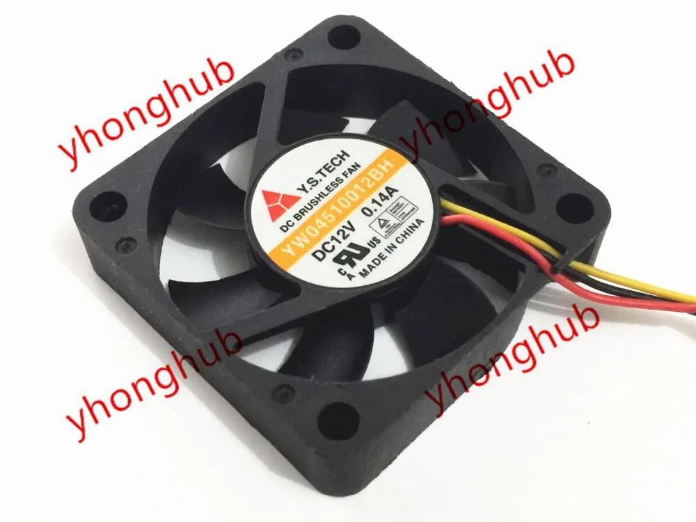3-проводной Вентилятор охлаждения сервера F Y.S TECH YW04510012BH DC 12 В 0.14A 45x45x10 мм