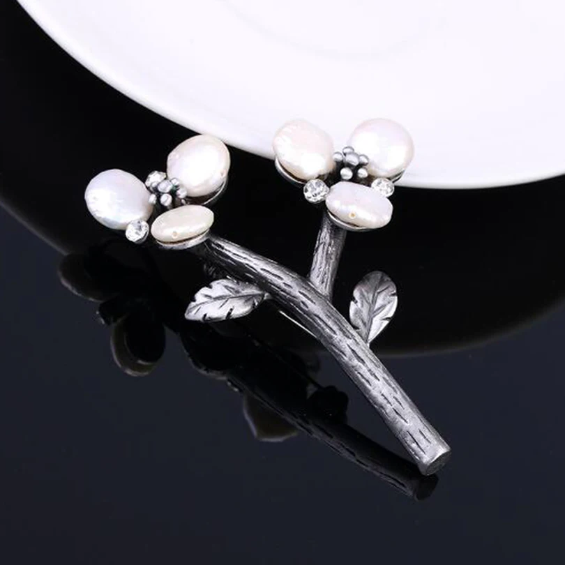 Женская Винтажная брошь в виде цветка с натуральным камнем|large brooches|brooch fashionfashion