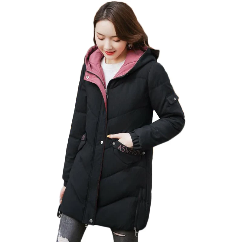 

Parkas Women Winter Jacket New Hooded Mid Long Coat Cotton Padded Clothes Thicke Warm Parka High Quality Female Winter Coat 3XL