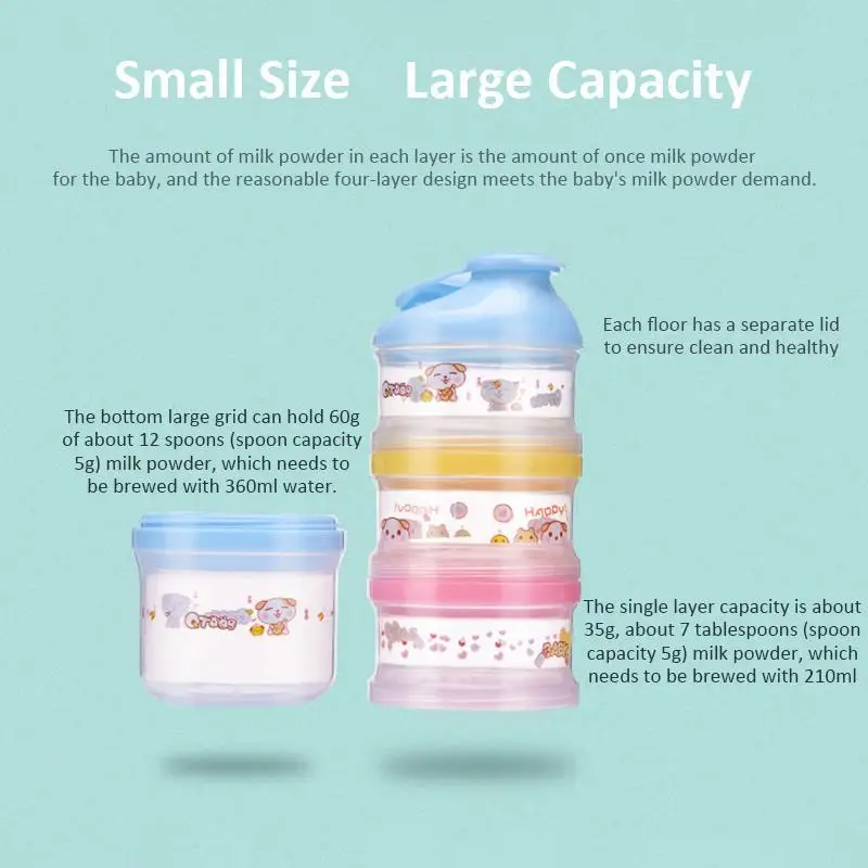 4 Слои Портативный Детские Еда ящик для хранения эфирных Крупы жилет с