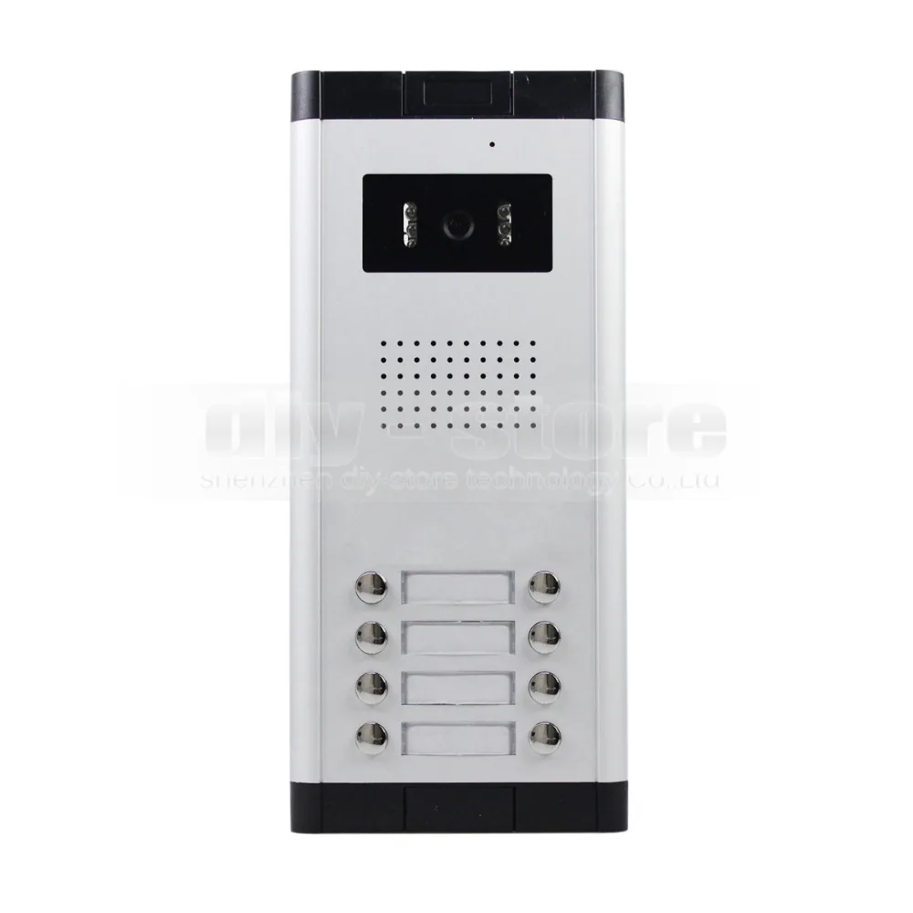 DIYSECUR DIY 4.3" 4-Wired Apartment Video Door Phone Audio Visual Intercom Entry System IR Camera for 8 Families | Безопасность и