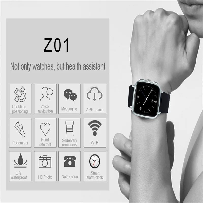 Yscen Z01 3G Смарт-часы IP68 Водонепроницаемый MTK6572 GPS WI-FI bluetooth шагомер сердечного ритма