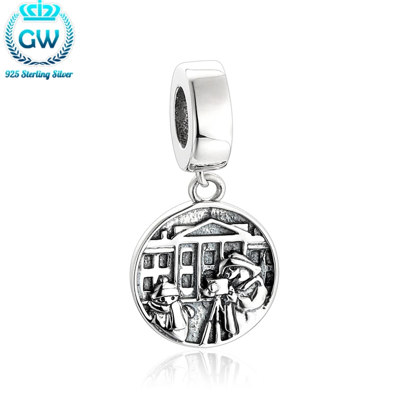 925 пробы серебро подходит Браслеты великолепные Снеговик Серебряный Шарм для