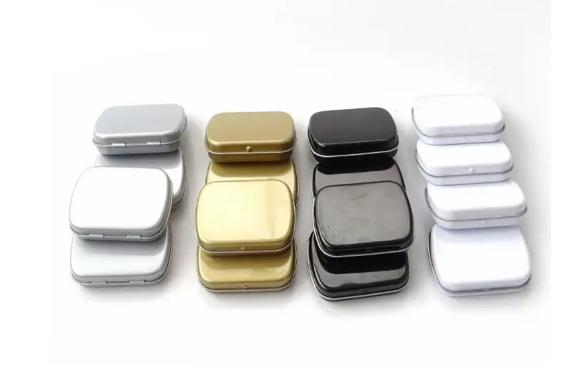 

100 pcs/lot Silver Metal Box Rectangle Chewing Gum Box Tin Storage Case Multi-use Advertisement Box SL5016