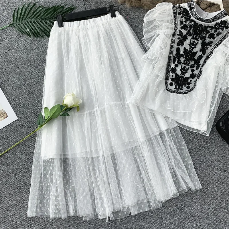 Элегантный Летний сетчатый Женский комплект 2 шт. французский стиль вышивка