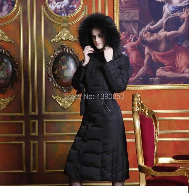 Luxury Extra Large and Thick Real Fur Collar Long Down Jacket Outware Lady's Coat Free Shipping 7022 | Женская одежда