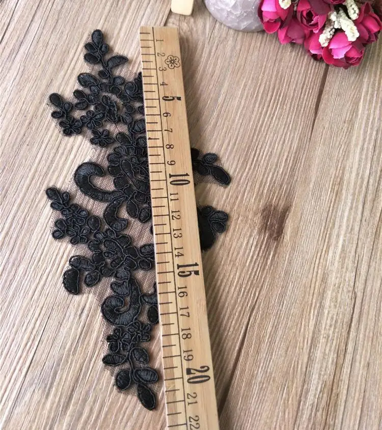 4 шт. Изысканная Кружевная аппликация украшение цветок Свадебная ткань для