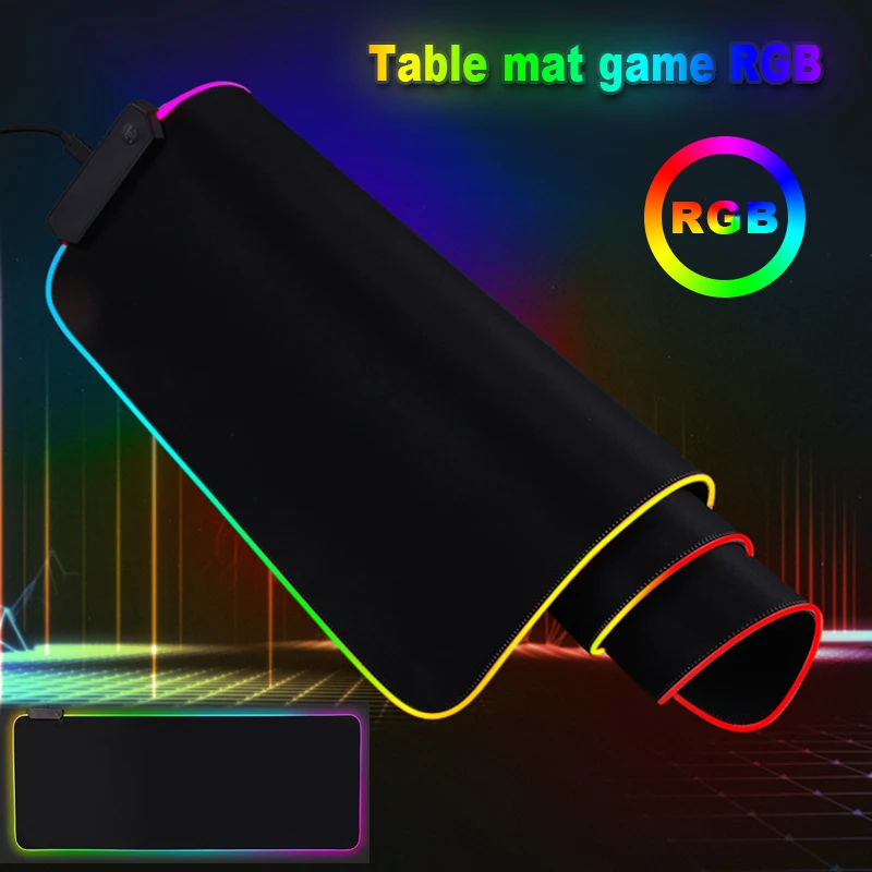 80*30 см игровой коврик для мыши геймер резиновый RGB свет подсвеченные мышки