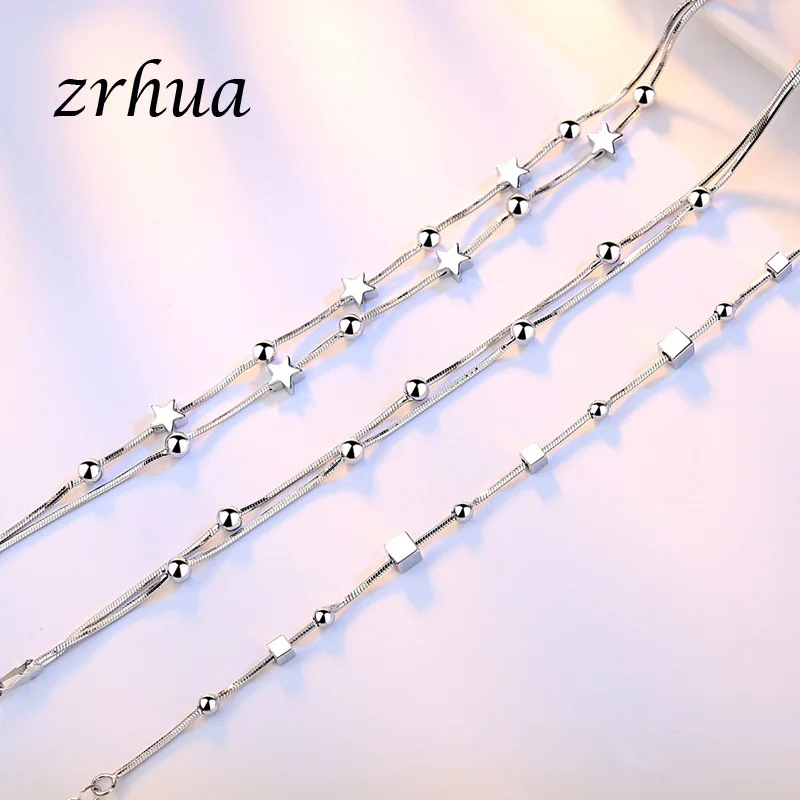 ZRHUA серебро 925 ювелирные изделия женский браслет для свадьбы блестящий циркон