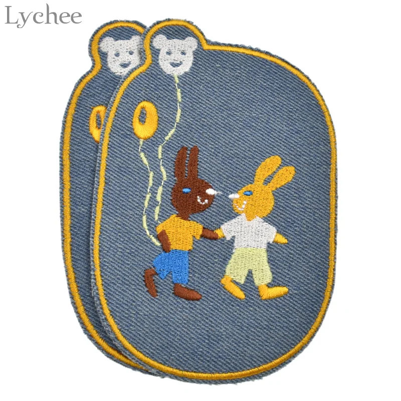 Lychee Life милые Мультяшные джинсы с животным утюгом на заплатках ремонт колено