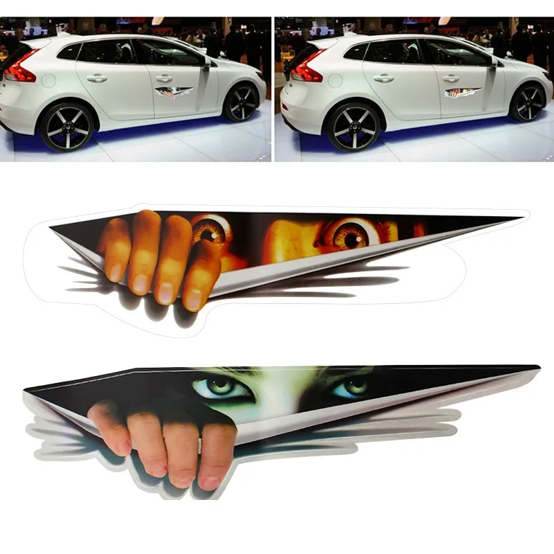 

1 шт./лот 3dcar Стикеры 3D глаза Peeking наклейка монстра Стикеры в машине колпаки багажник Триллер Защита от солнца на заднее стекло Авто Наклейка