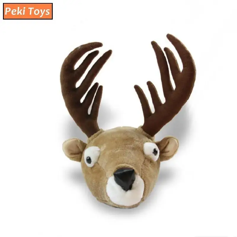 Cute Animals Deer Elephant Panda Fox Wall Mount Hang Artwork Plush Doll Nordic Kids Room Kindergarten Decor Toys Photo Props | Игрушки и