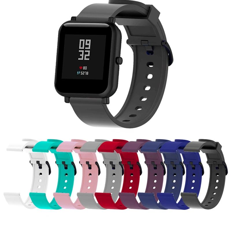 Простой силиконовый ремешок для спортивных часов Xiaomi Huami Amazfit Bip Youth Lite Смарт часы