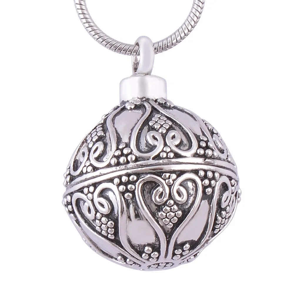 

Retro Ball Cremation Ashes Necklace Jewelry Memorial Keepsake Ashes Urn Pendant