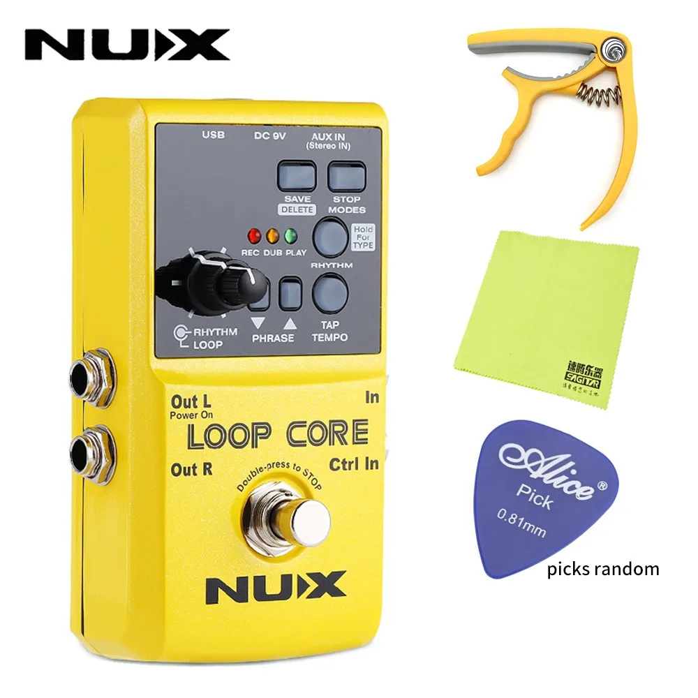 Free yellow capo NUX петля ядро электрогитары педаль Effect Looper 6 часов записи прочная педаль эффектов Компактный мощный аксессуары для гитары - Цвет: Free yellow capo