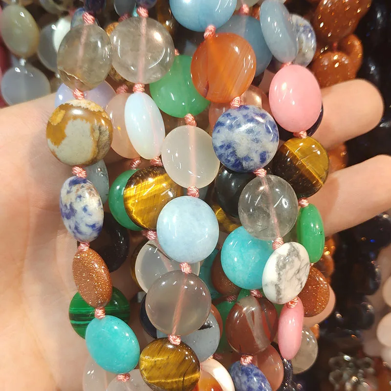 Rainbow Stone Натуральный камень ожерелье тигр глаз камень ожерелье с кварцевым камнем 24 цвета на выбор 16x16 18 дюймов - Окраска металла: Rainbow Stone