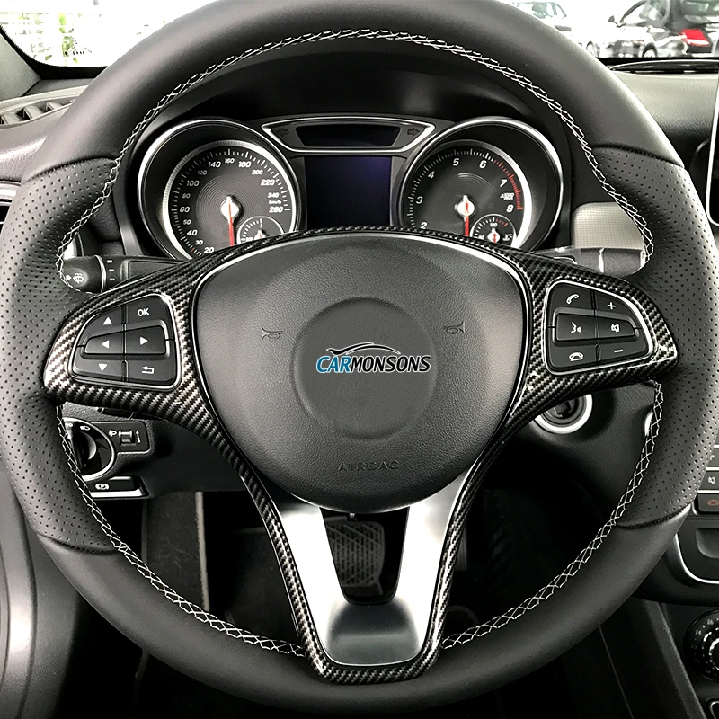 Стикеры на рулевое колесо для Mercedes Benz A B C E GLA GLC CLA GLE GLS Class Vito W176 W246 W205 W213 X156 C117 W639