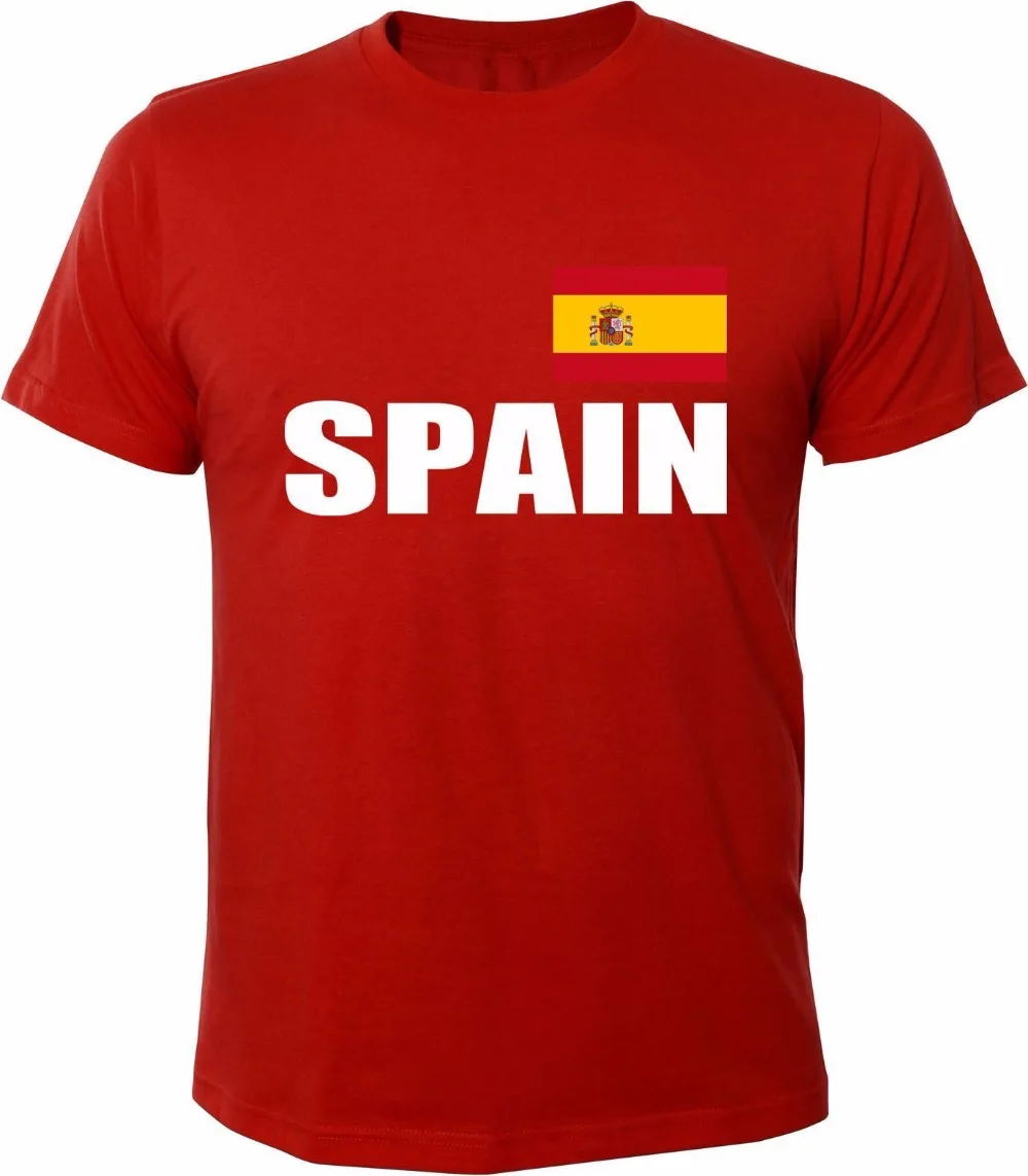 

Hot 2019 Summer O-Neck Tops Men's T Shirt Fashion Print T-Shirt Summer Style Spain Flagge Custom Shirt Printing T-shirt