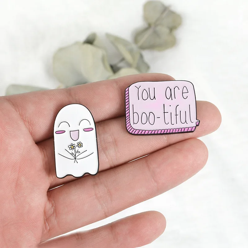 Новинка брошь в виде призрака YOU ARE BOO-TIFUL детская пара милых цветов значок и улыбки