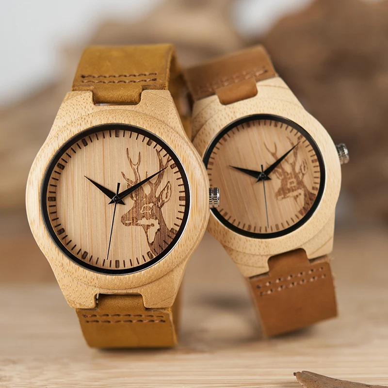 Elk Head Bamboo Quartz Watches | Наручные часы