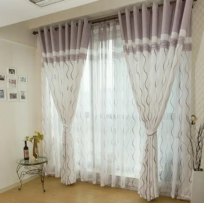 Современные тюлевые шторы в полоску для окон прозрачные Занавески ткань кухонки
