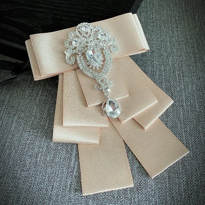 Handmade Bow Tie Мужская Женская рубашка с воротником и галстуком-бабочкой, сплав, горный хрусталь, кристалл, галстук для свадебной вечеринки, галстук, бизнес эластичная лента, галстук-бабочка - Цвет: Handmade Bow Tie