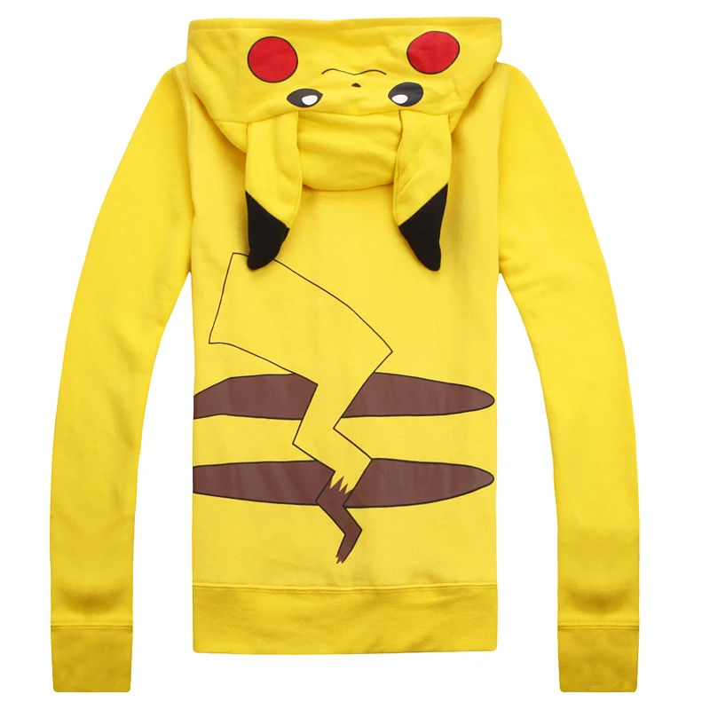 Косплэй Аниме Покемон Пикачу Для женщин мужчин хлопковые толстовки с капюшоном