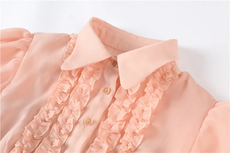 Женское шифоновое платье-туника элегантное милое платье-рубашка из