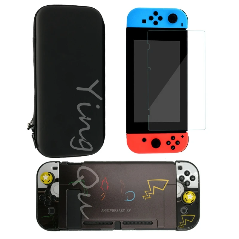 Новинка, сумка для хранения для переноски пульта Nintendo Switch NS NX+ чехол в виде ракушки+ защита экрана из закаленного стекла+ 2 крышки