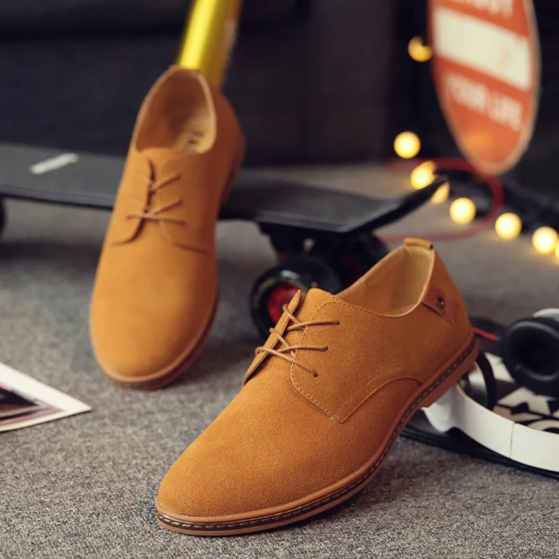 

Hot Sale Fashion Men Suede Leather Casual Shoes men spring autumn tide brand Designer Casual Men Shoes Lace Up Shoes Men 698