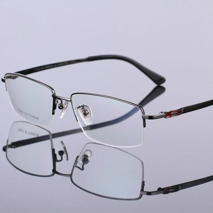 

Viodream 100% pure Titanium High quality semi-rimless Glasses Frames Eyeglasses Men Original Case Oculos de grau free shipping