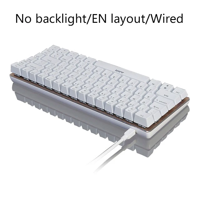 Wired no backlit EN Ajazz AK33 82 ключи русский игровая клавиатура Проводная Механическая клавиатура синий/черный переключатель RGB подсветкой бесконфликтного одновременного нажатия клавиш геймер - Цвет: Wired no backlit EN