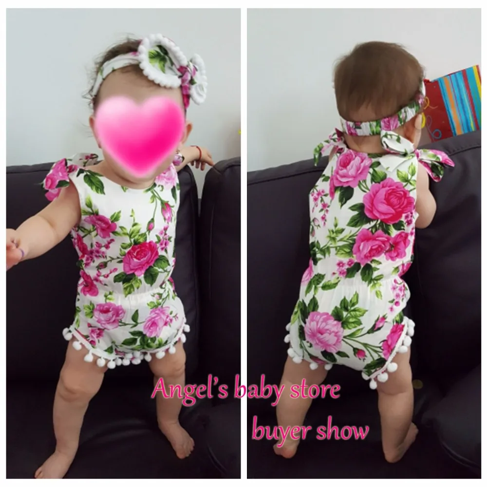 2017 хлопок Infantil для маленьких девочек Комбинезон оголовье набор эластичный пояс