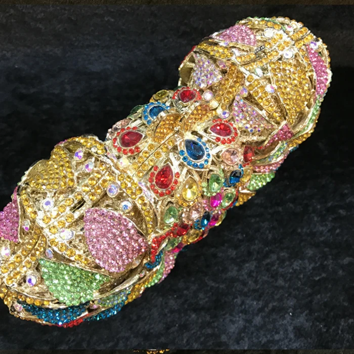 Полый разноцветный кошелек для денег с кристаллами Женский вечерний Iphone 7