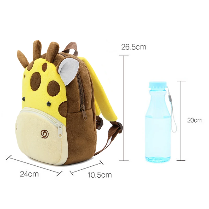 Children School Backpack Cartoon Giraffe Design Comfortable Soft Plush Material For Toddler Baby Kindergarten Kids Snacks Bag | Багаж и