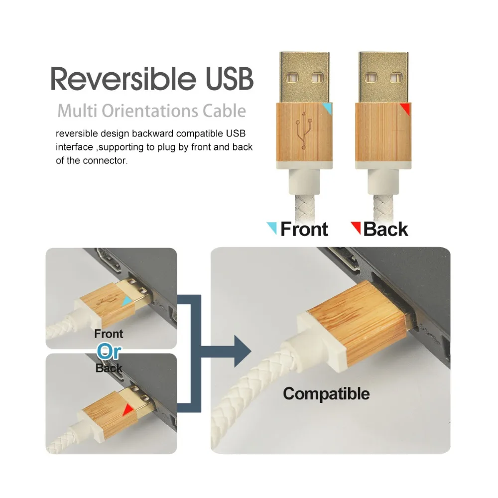 USB зарядный шнур 30 см Кожаный Плетеный Деревянный чехол usb кабель для быстрой