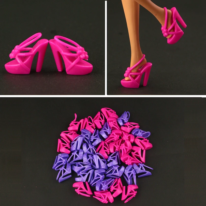 10 пара/лот высококачественные розовые красные туфли для кукол Барби модные куклы